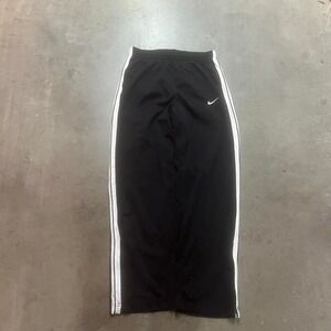 Y2K Nike men's black and white stripe track pants baggy wide leg M
